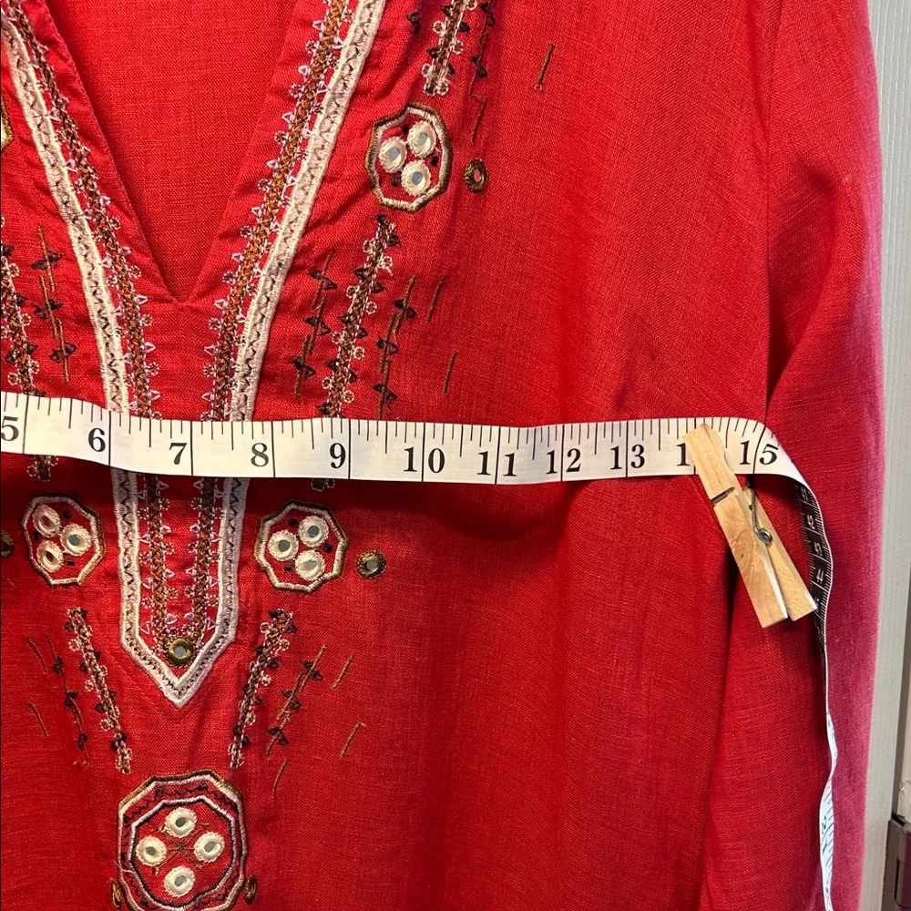 Vintage Embroidered Red Shirt - Picture 8 of 9